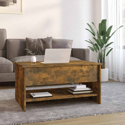 Tavolino da Salotto Rovere Fumo 80x50x40 cm Legno Multistrato