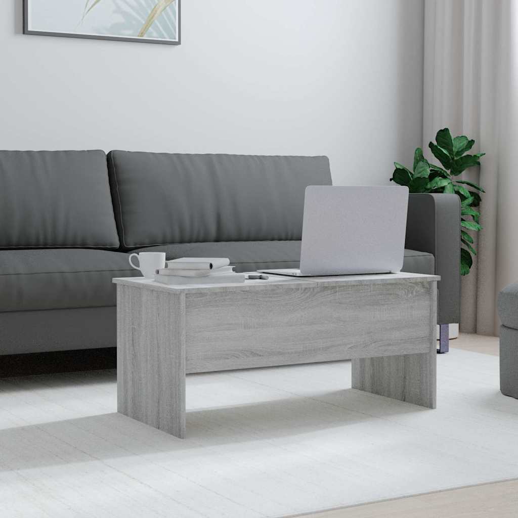 Tavolino Grigio Sonoma 102x50,5x46,5 cm in Legno Multistrato