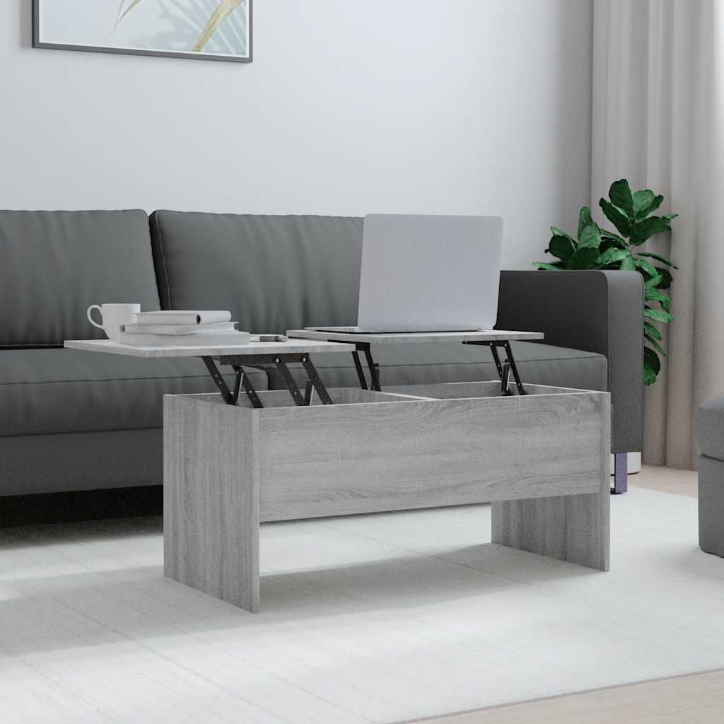 Tavolino Grigio Sonoma 102x50,5x46,5 cm in Legno Multistrato | homemem39