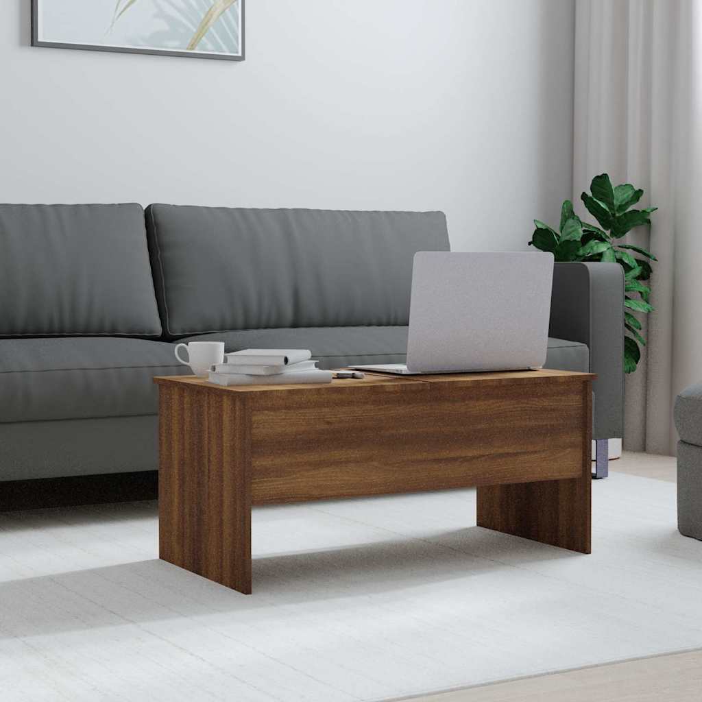 Tavolino Rovere Marrone 102x50,5x46,5 cm Legno Multistrato