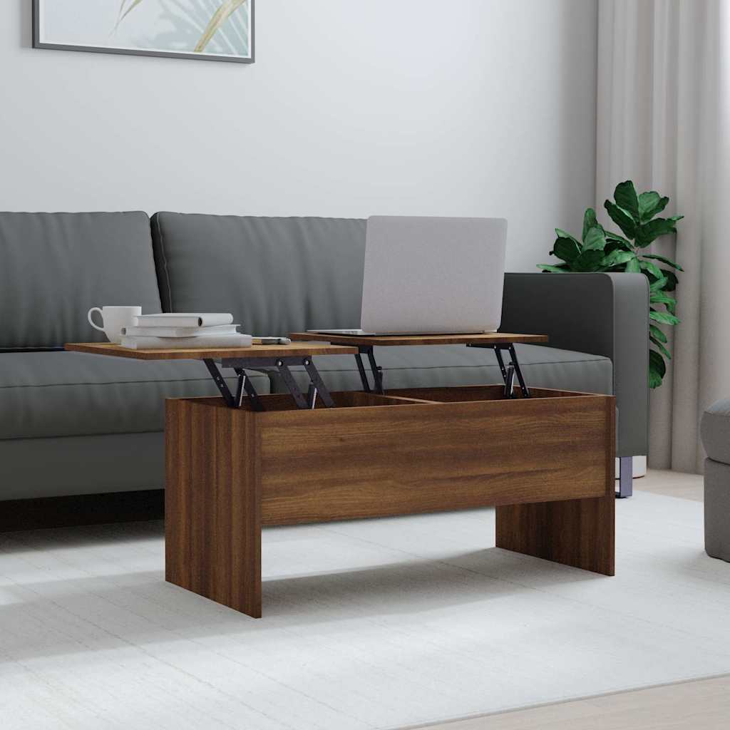 Tavolino Rovere Marrone 102x50,5x46,5 cm Legno Multistrato