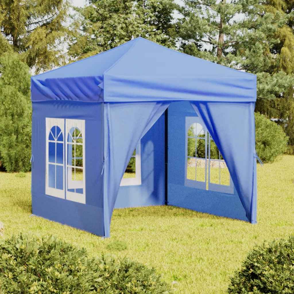 Tenda per Feste Pieghevole con Pareti Laterali Blu 2x2 m | homemem39