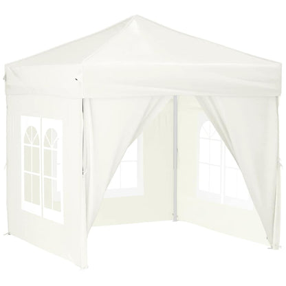 Tenda per Feste Pieghevole con Pareti Laterali Crema 2x2 m - homemem39