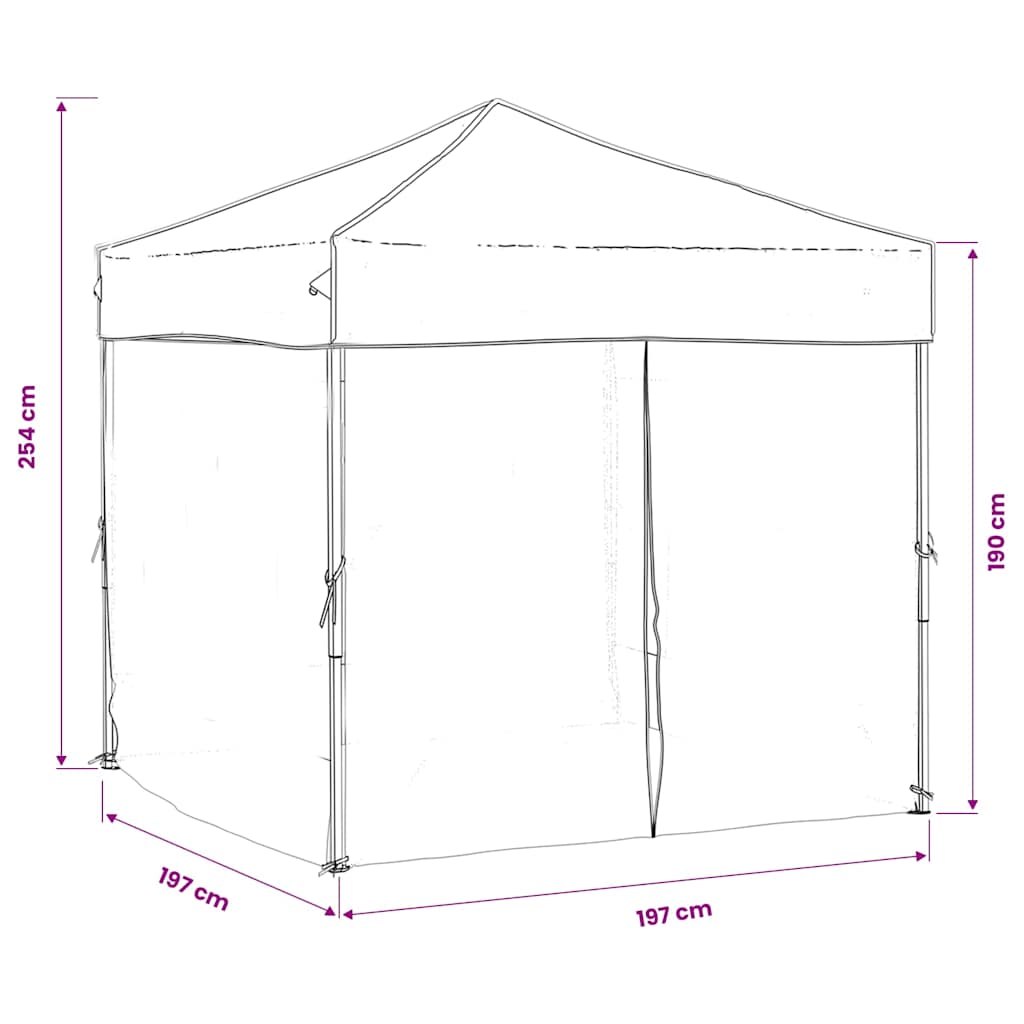 Tenda per Feste Pieghevole con Pareti Laterali Antracite 2x2 m | homemem39
