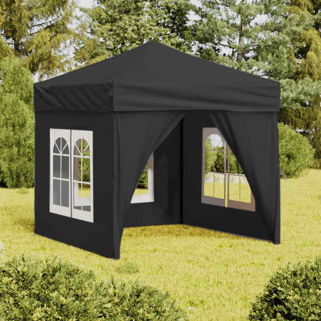 Tenda per Feste Pieghevole con Pareti Laterali Antracite 2x2 m - homemem39