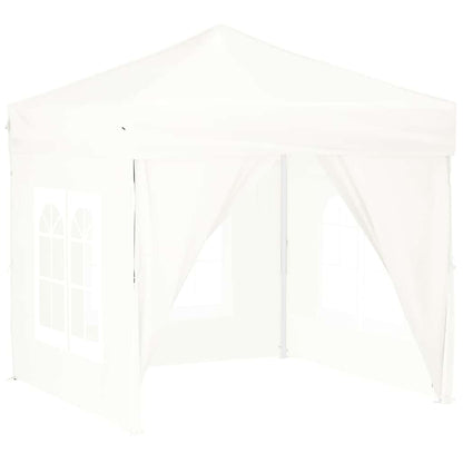 Tenda per Feste Pieghevole con Pareti Laterali Bianco 2x2 m