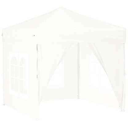 Tenda per Feste Pieghevole con Pareti Laterali Bianco 2x2 m
