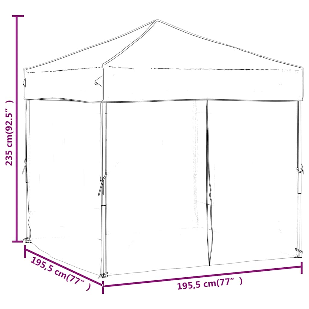 Tenda per Feste Pieghevole con Pareti Laterali Bianco 2x2 m | homemem39