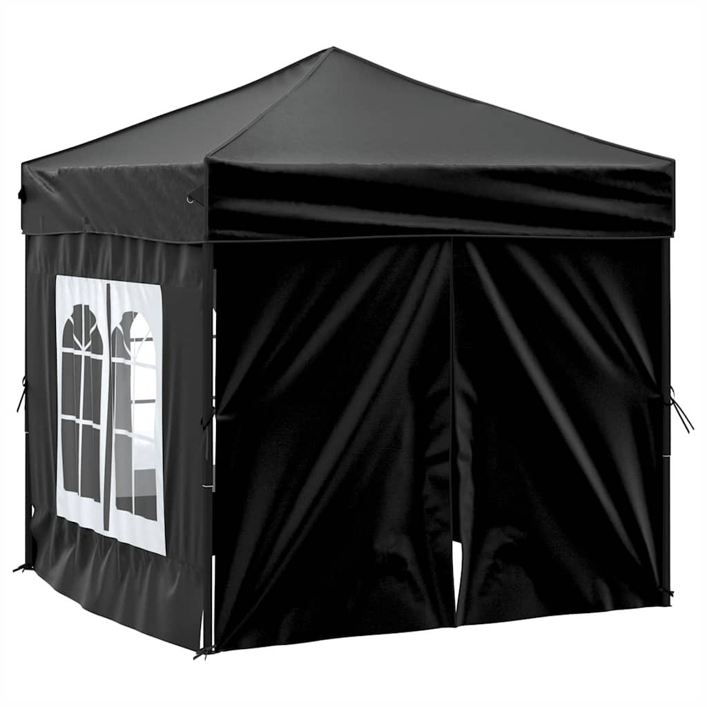 Tenda per Feste Pieghevole con Pareti Laterali Nero 2x2 m - homemem39