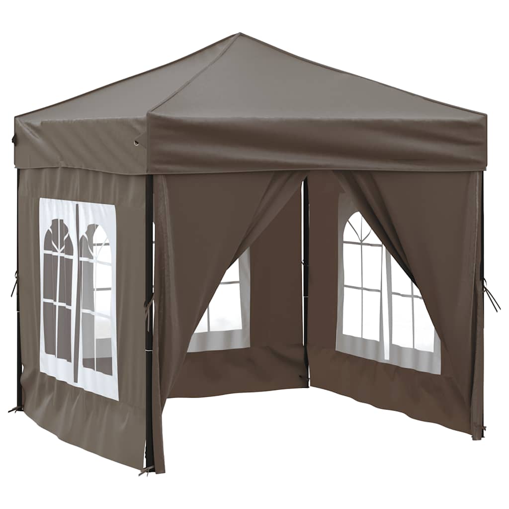 Tenda per Feste Pieghevole con Pareti Laterali Tortora 2x2 m | homemem39