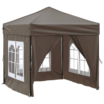 Tenda per Feste Pieghevole con Pareti Laterali Tortora 2x2 m - homemem39