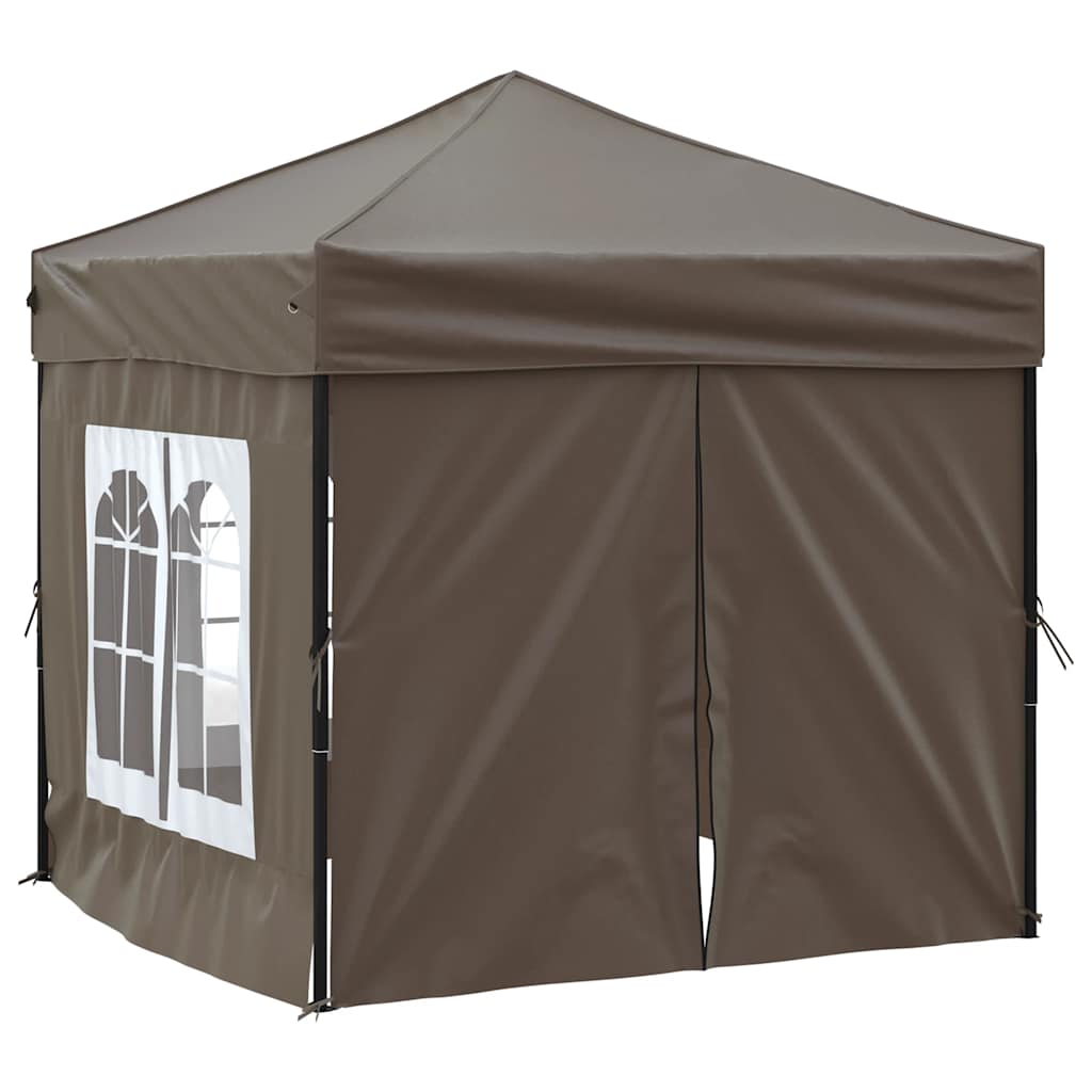 Tenda per Feste Pieghevole con Pareti Laterali Tortora 2x2 m - homemem39