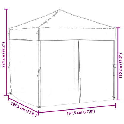 Tenda per Feste Pieghevole con Pareti Laterali Tortora 2x2 m