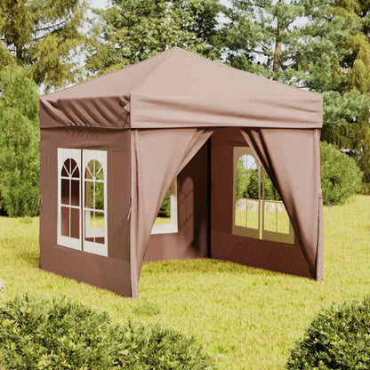 Tenda per Feste Pieghevole con Pareti Laterali Tortora 2x2 m | homemem39