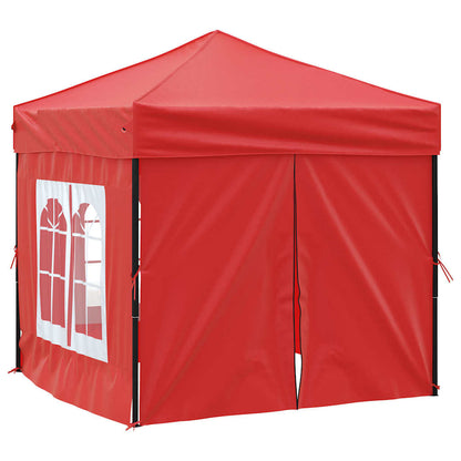 Tenda per Feste Pieghevole con Pareti Laterali Rosso 2x2 m