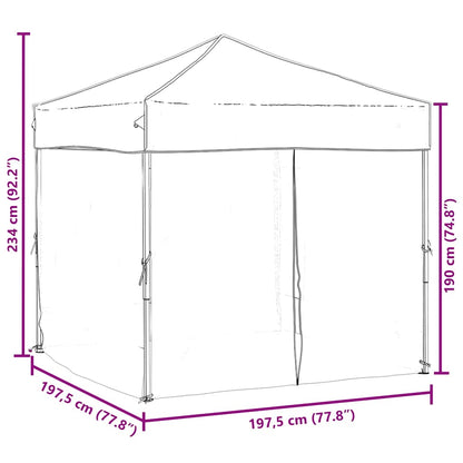 Tenda per Feste Pieghevole con Pareti Laterali Rosso 2x2 m