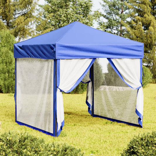 Tenda per Feste Pieghevole con Pareti Laterali Blu 2x2 m | homemem39