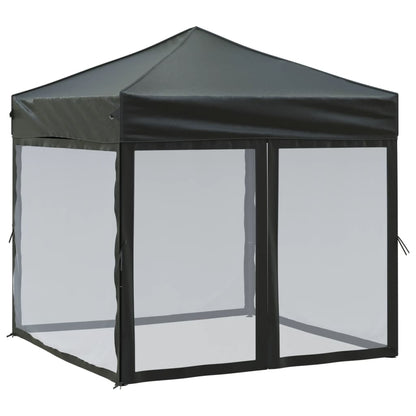 Tenda per Feste Pieghevole con Pareti Laterali Nero 2x2 m | homemem39
