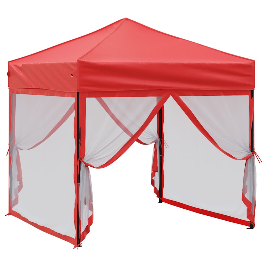 Tenda per Feste Pieghevole con Pareti Laterali Rosso 2x2 m | homemem39