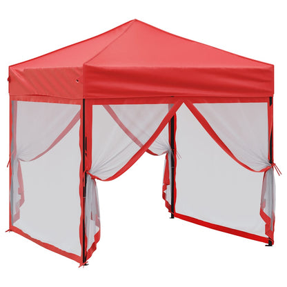 Tenda per Feste Pieghevole con Pareti Laterali Rosso 2x2 m | homemem39