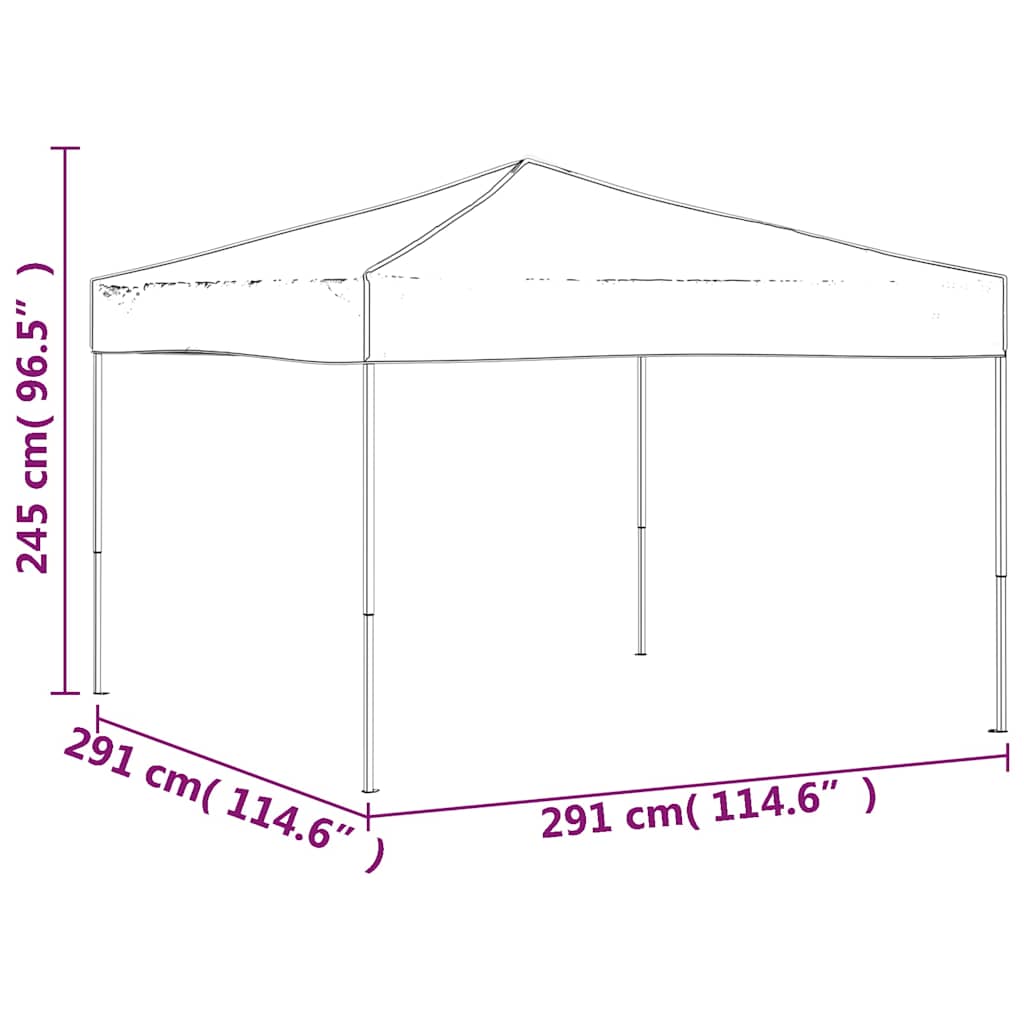 Tenda per Feste Pieghevole Crema 3x3 m