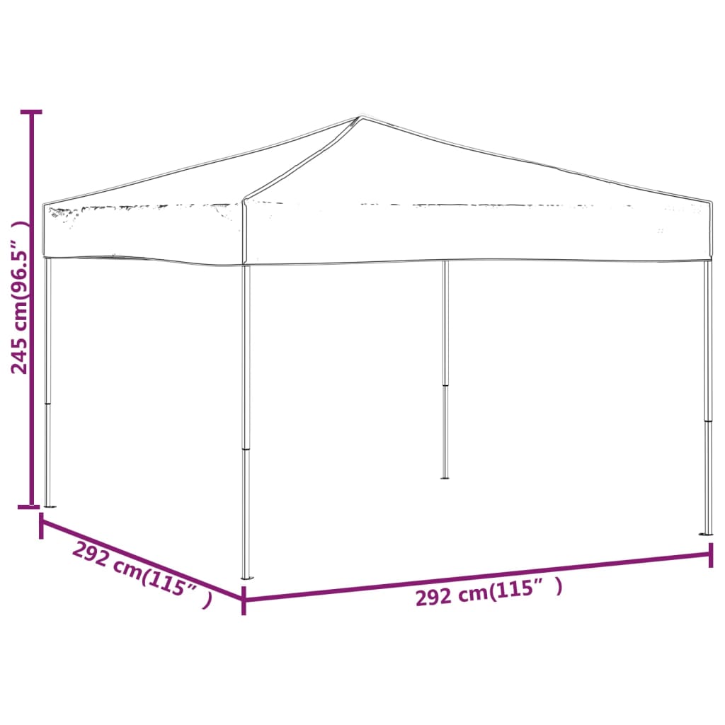 Tenda per Feste Pieghevole Tortora 3x3 m - homemem39