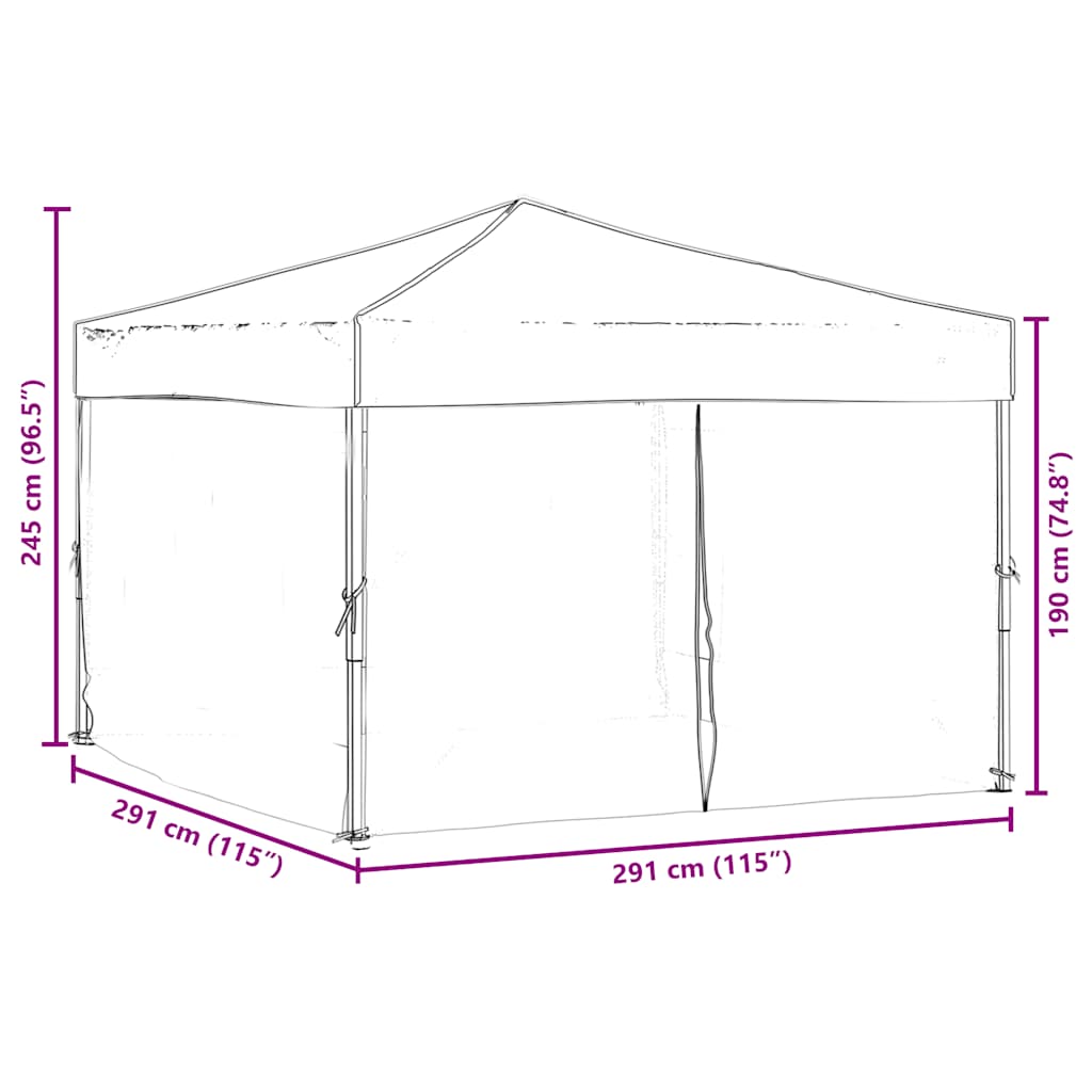 Tenda per Feste Pieghevole con Pareti Laterali Blu 3x3 m | homemem39