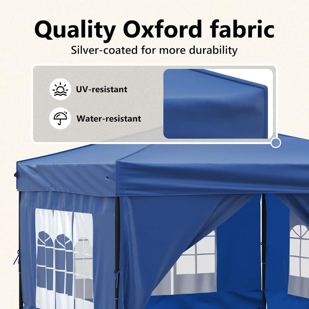 Tenda per Feste Pieghevole con Pareti Laterali Blu 3x3 m | homemem39