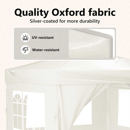 Tenda per Feste Pieghevole con Pareti Laterali Crema 3x3 m - homemem39