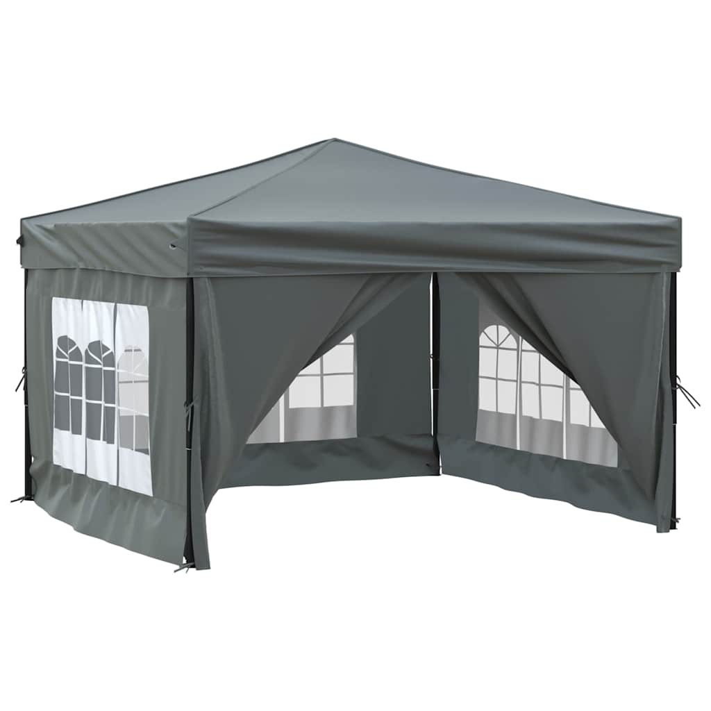 Tenda per Feste Pieghevole con Pareti Laterali Antracite 3x3 m
