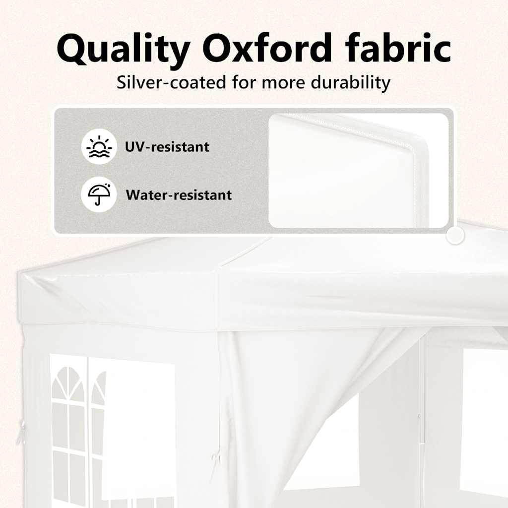 Tenda per Feste Pieghevole con Pareti Laterali Bianco 3x3 m - homemem39