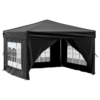 Tenda per Feste Pieghevole con Pareti Laterali Nero 3x3 m - homemem39