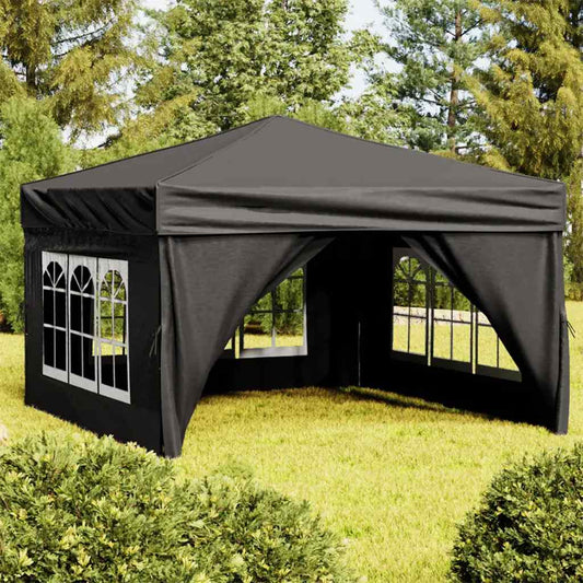 Tenda per Feste Pieghevole con Pareti Laterali Nero 3x3 m - homemem39