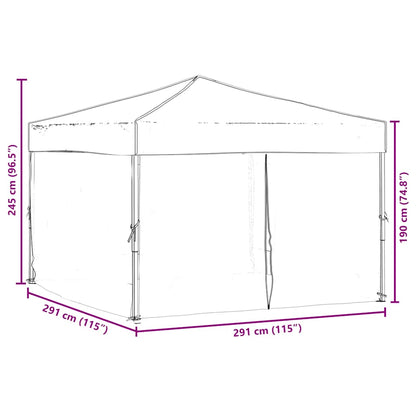 Tenda per Feste Pieghevole con Pareti Laterali Tortora 3x3 m