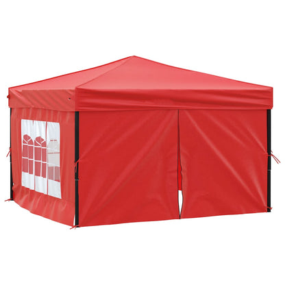 Tenda per Feste Pieghevole con Pareti Laterali Rosso 3x3 m - homemem39