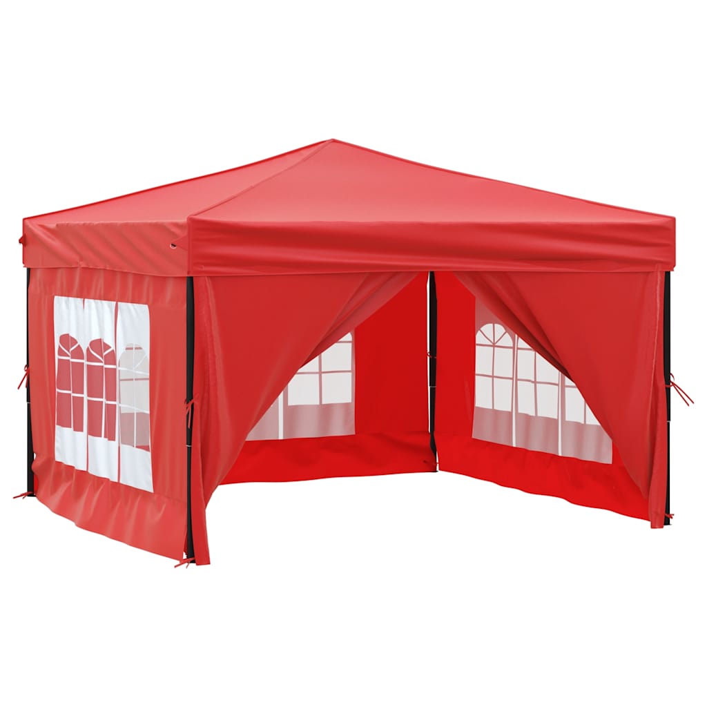 Tenda per Feste Pieghevole con Pareti Laterali Rosso 3x3 m - homemem39