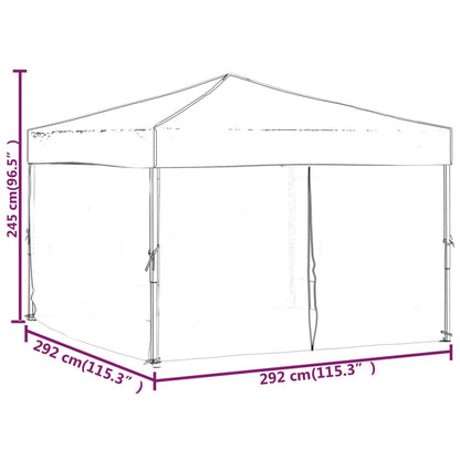 Tenda per Feste Pieghevole con Pareti Laterali Nero 3x3 m | homemem39