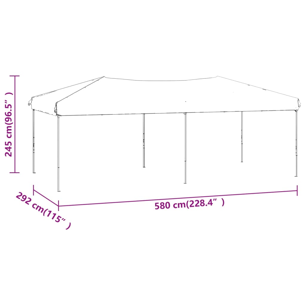 Tenda per Feste Pieghevole Nero 3x6 m | homemem39
