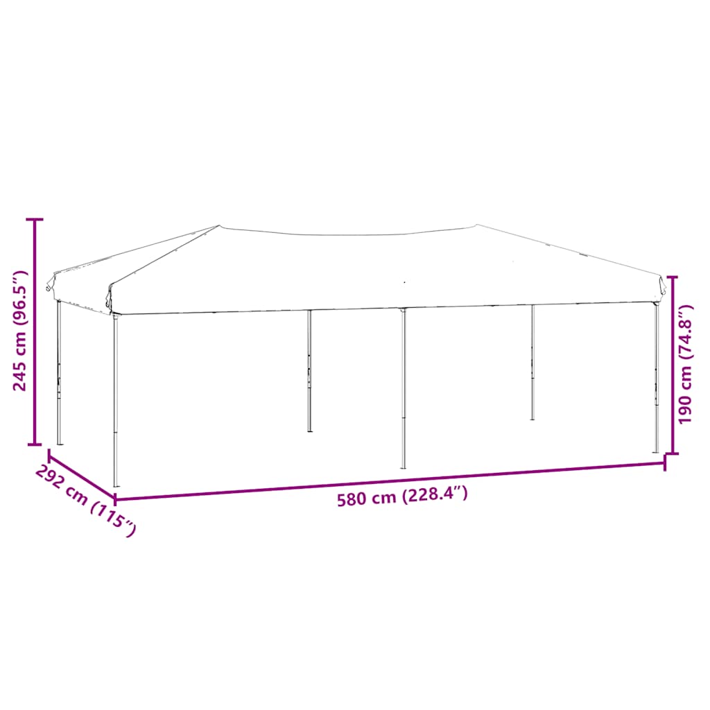 Tenda per Feste Pieghevole con Pareti Laterali Antracite 3x6 m | homemem39