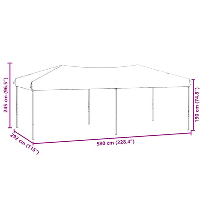 Tenda per Feste Pieghevole con Pareti Laterali Antracite 3x6 m