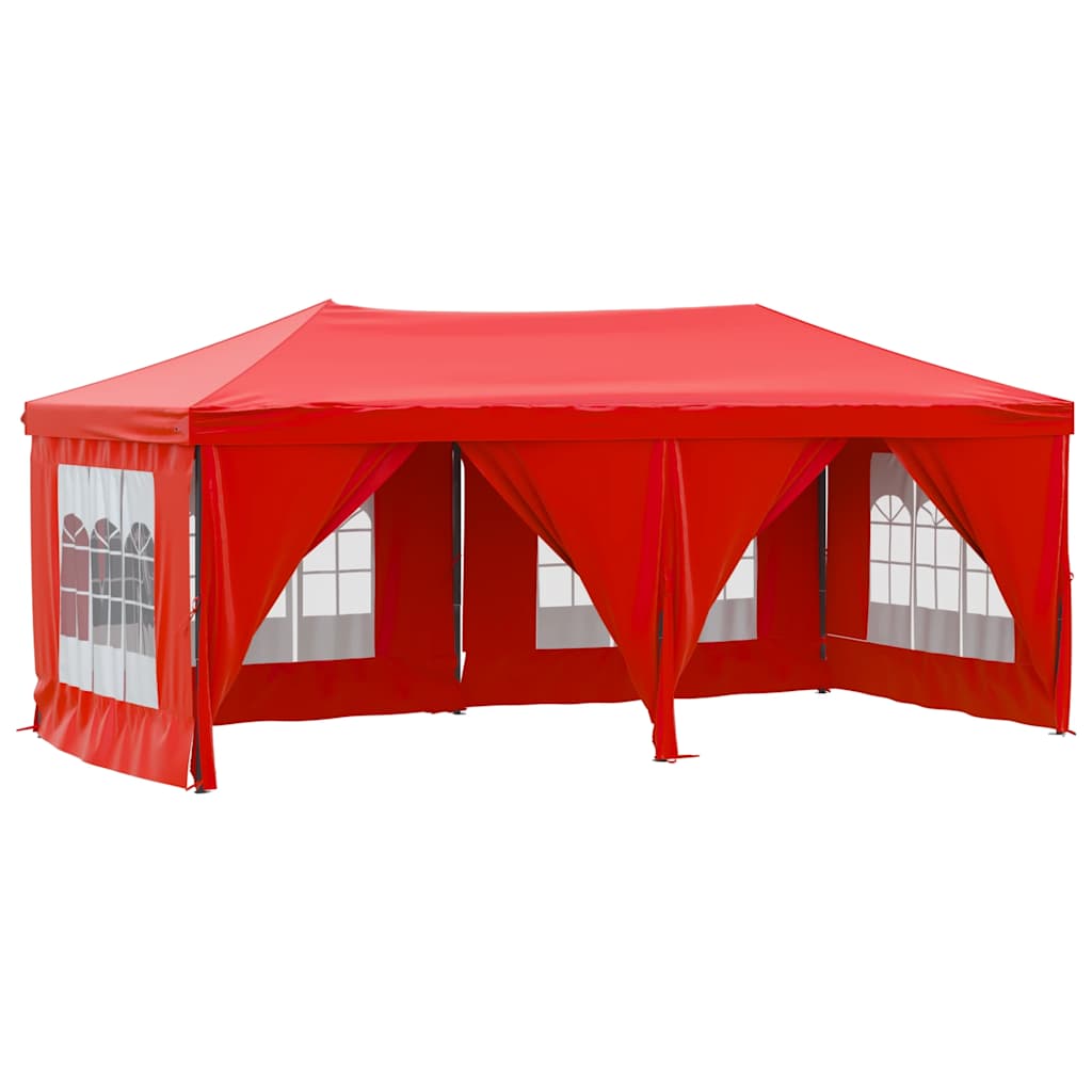 Tenda per Feste Pieghevole con Pareti Laterali Rosso 3x6 m - homemem39