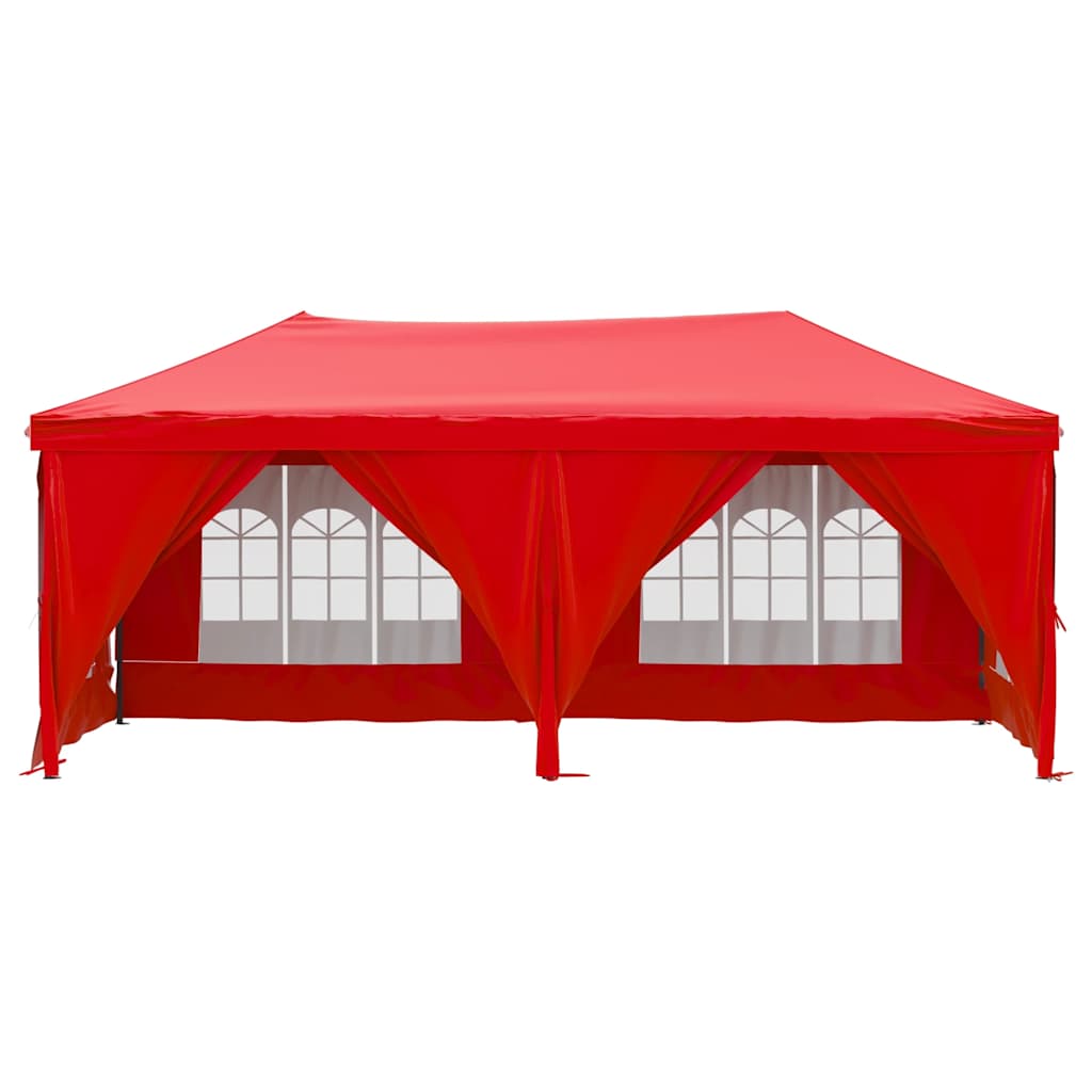 Tenda per Feste Pieghevole con Pareti Laterali Rosso 3x6 m | homemem39