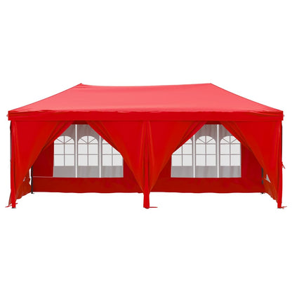 Tenda per Feste Pieghevole con Pareti Laterali Rosso 3x6 m | homemem39