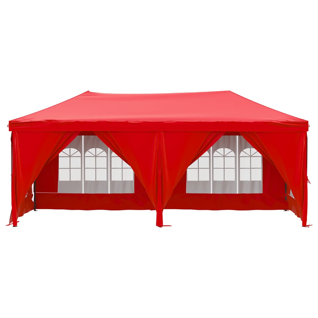 Tenda per Feste Pieghevole con Pareti Laterali Rosso 3x6 m - homemem39