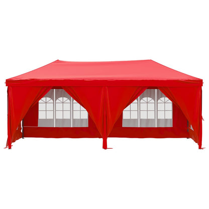 Tenda per Feste Pieghevole con Pareti Laterali Rosso 3x6 m - homemem39
