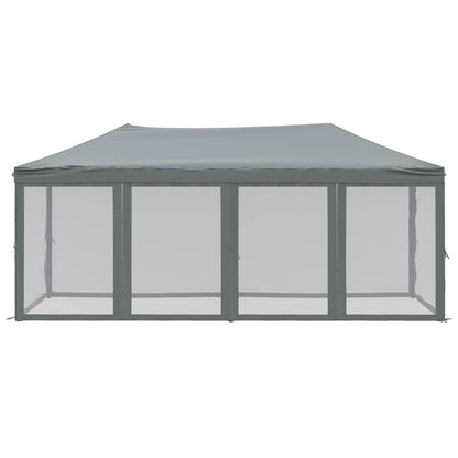 Tenda per Feste Pieghevole con Pareti Laterali Antracite 3x6 m