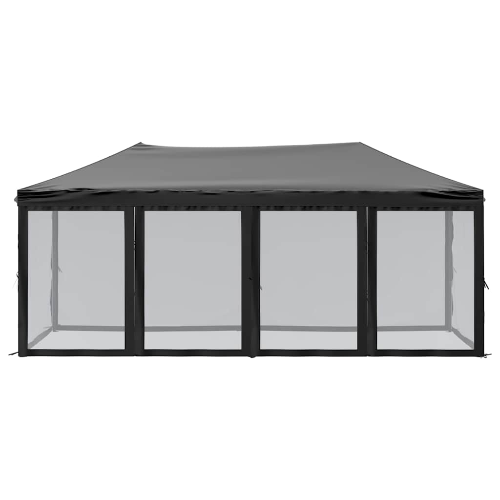 Tenda per Feste Pieghevole con Pareti Laterali Nero 3x6 m