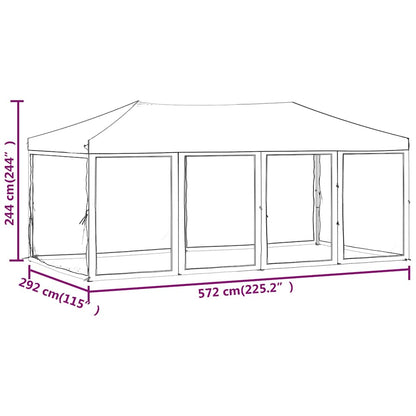Tenda per Feste Pieghevole con Pareti Laterali Nero 3x6 m