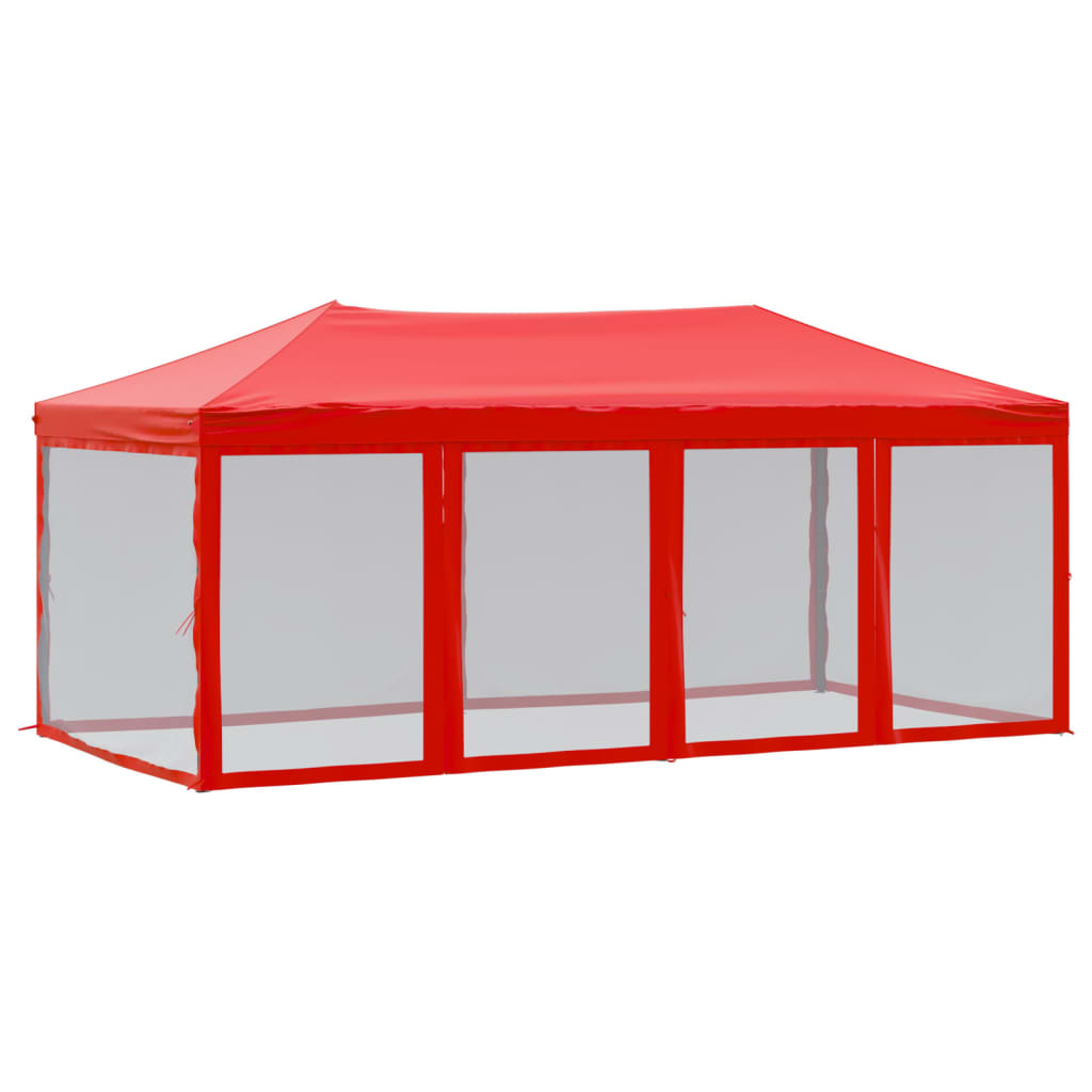 Tenda per Feste Pieghevole con Pareti Laterali Rosso 3x6 m - homemem39