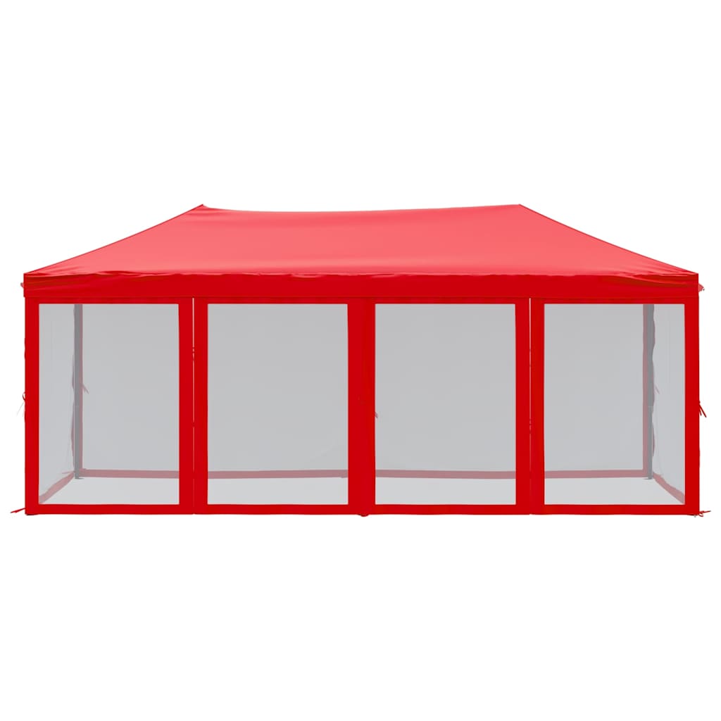 Tenda per Feste Pieghevole con Pareti Laterali Rosso 3x6 m